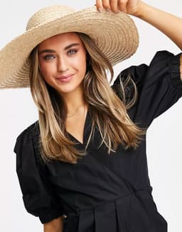 Women's Wide Brim Straw Sun Hat Thumbnail 1